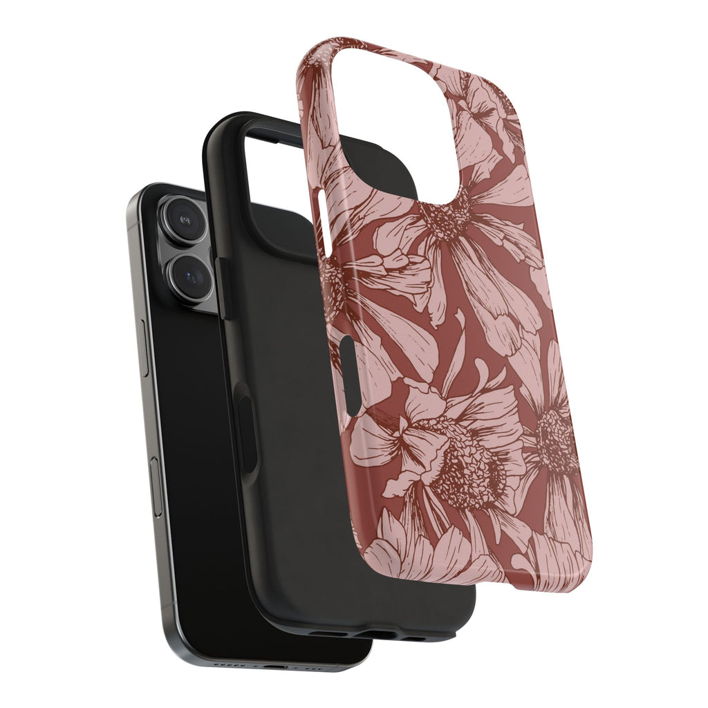 Pressed Bloom | Mocha Floral Sketch Phone Case
