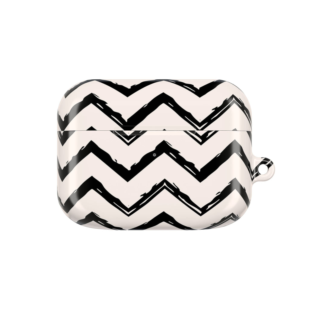Zig Zag Edit | Black & Cream Chevron AirPods Case