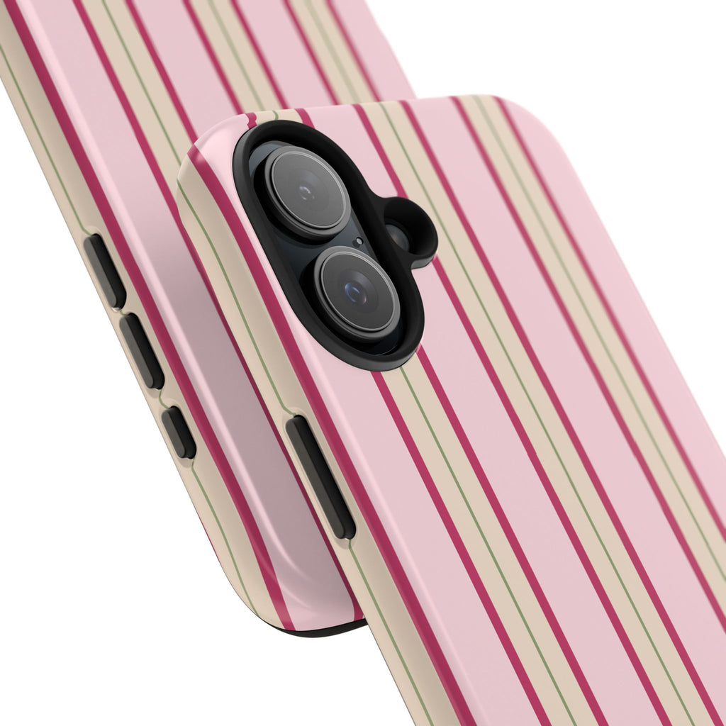 Blush Column | Pink & Burgundy Stripe Tough Phone Case