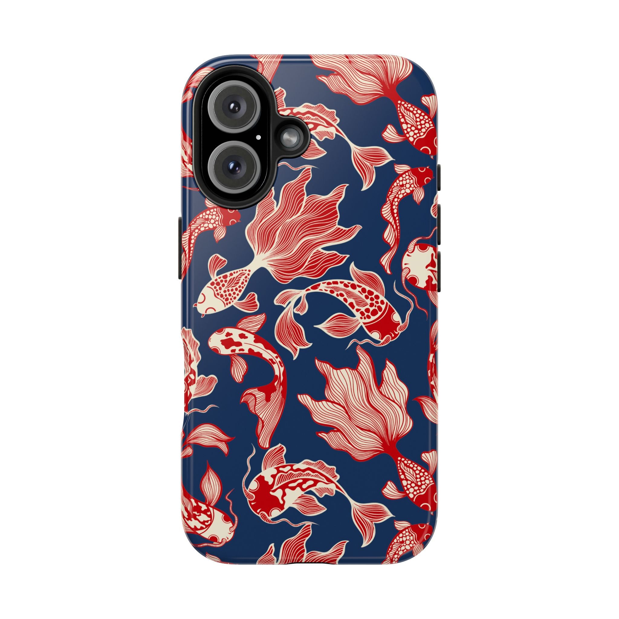 Maroon & Blush Striped Tough Phone Case — Durable Protective iPhone Cover