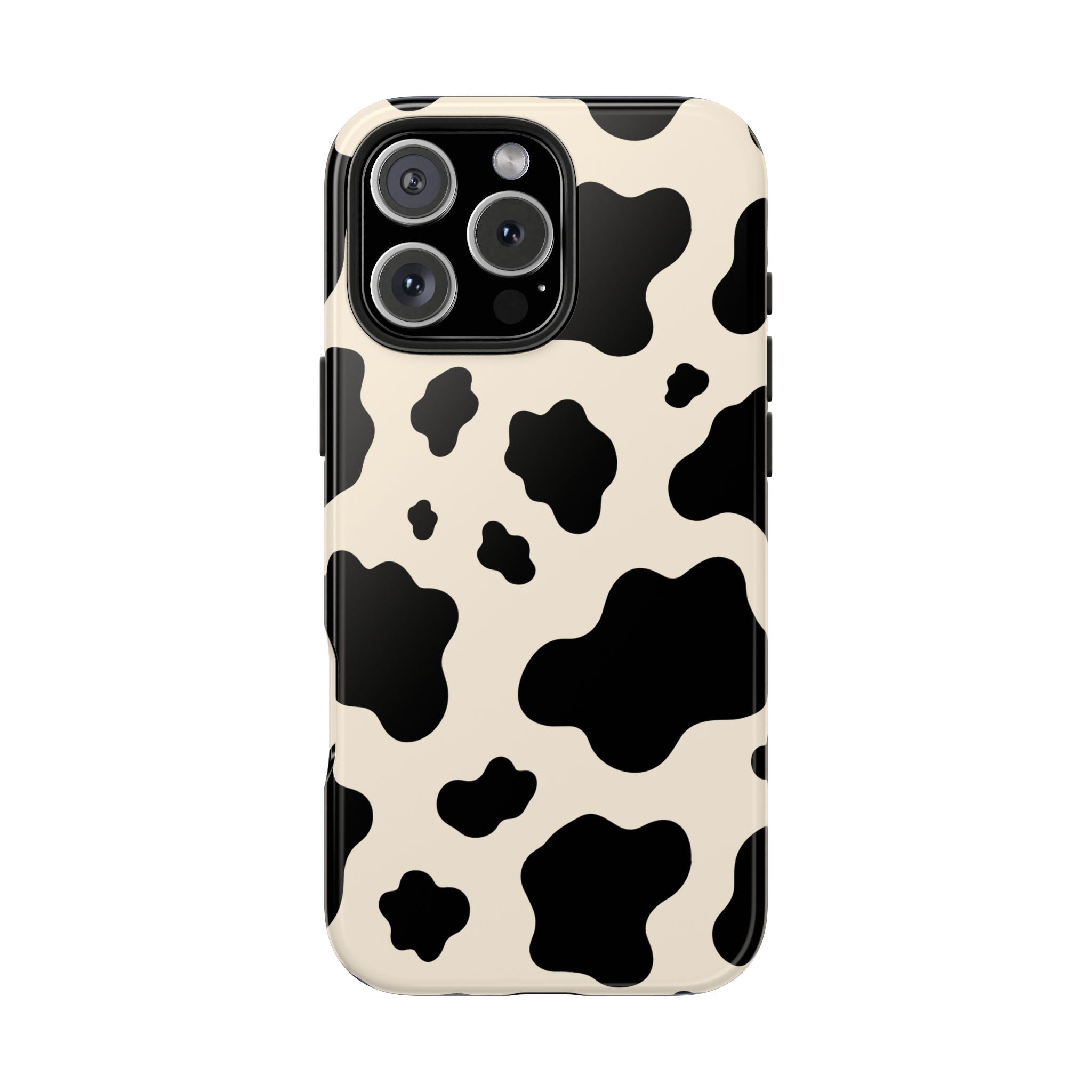 Cream Cow | Black & Cream Cow Print Phone Case