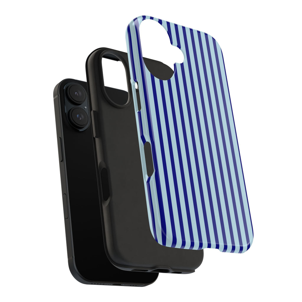Maroon & Blush Striped Tough Phone Case — Durable Protective iPhone Cover