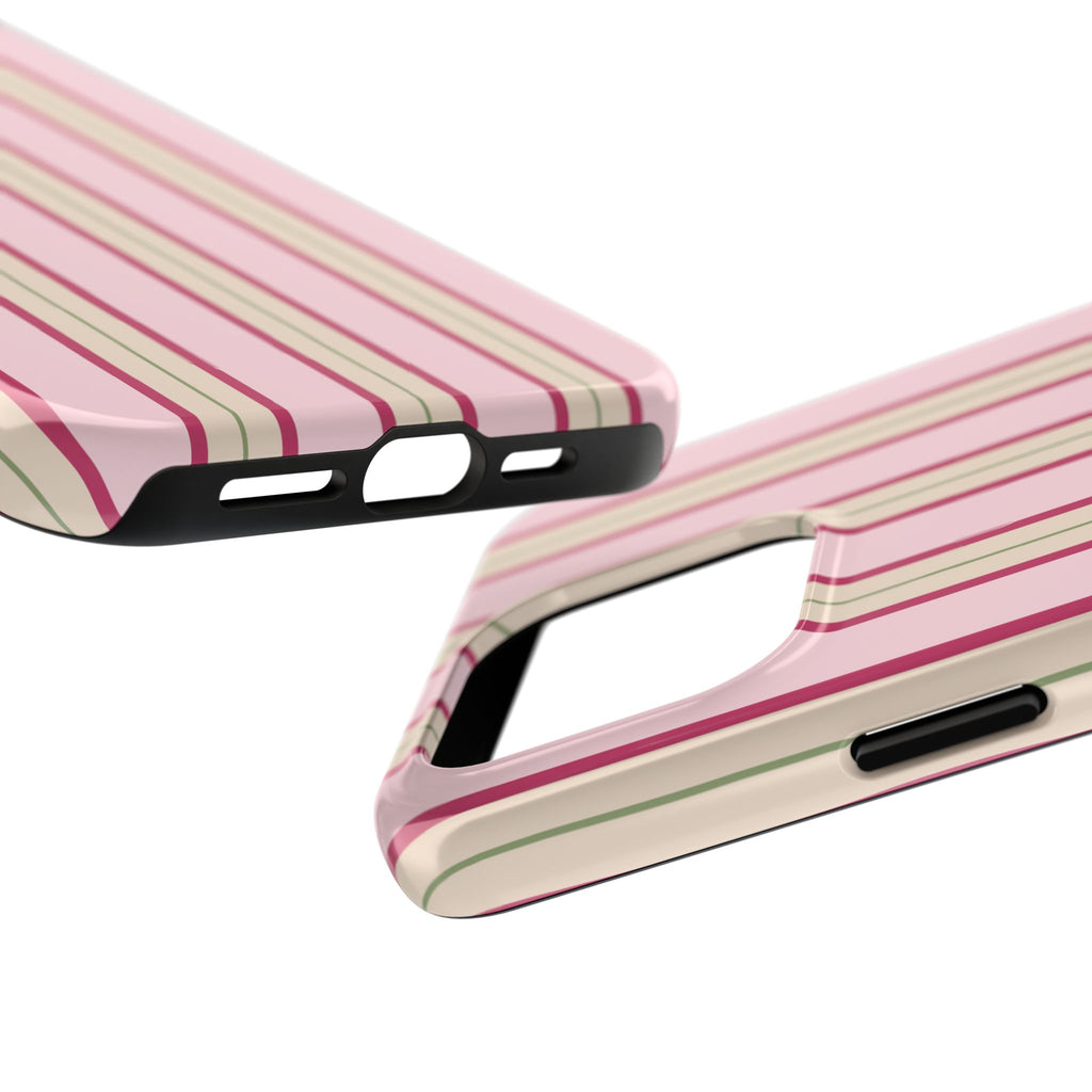 Blush Column | Pink & Burgundy Stripe Tough Phone Case