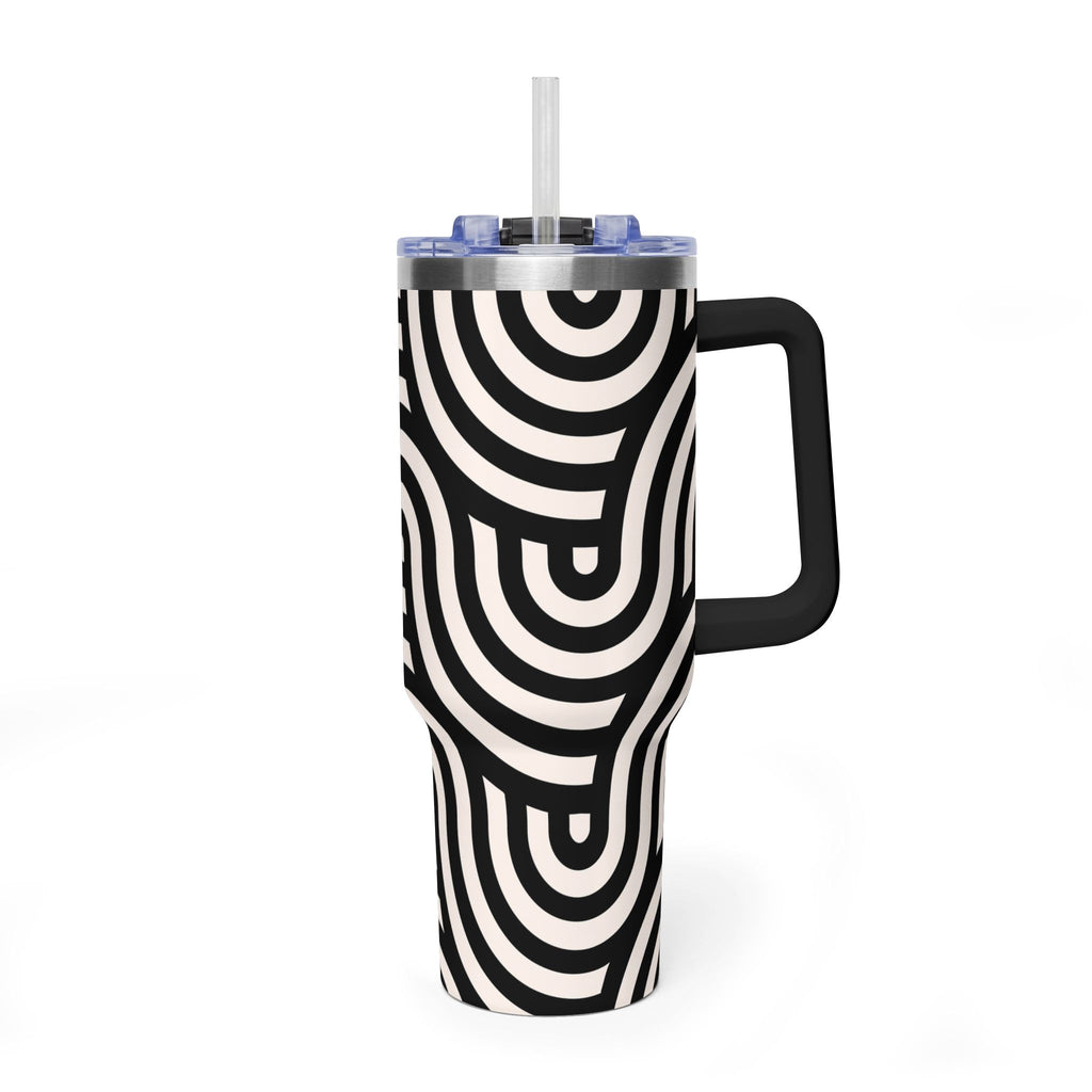 Noir Wave | Black & Cream Retro Curve Tumbler