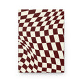 Crimson Warp | Marron & Cream Wavy Check Print Journal