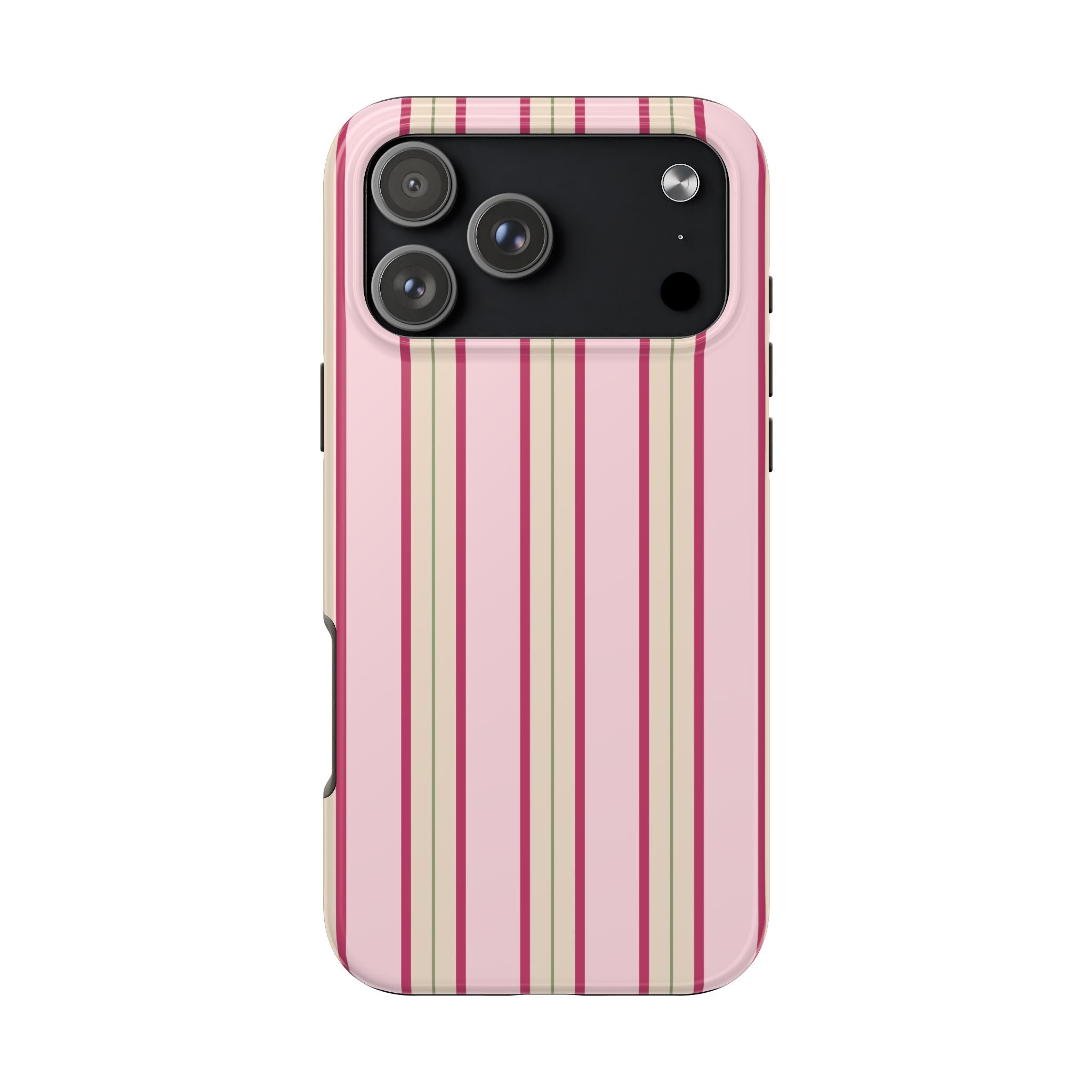 Blush Column | Pink & Burgundy Stripe Tough Phone Case