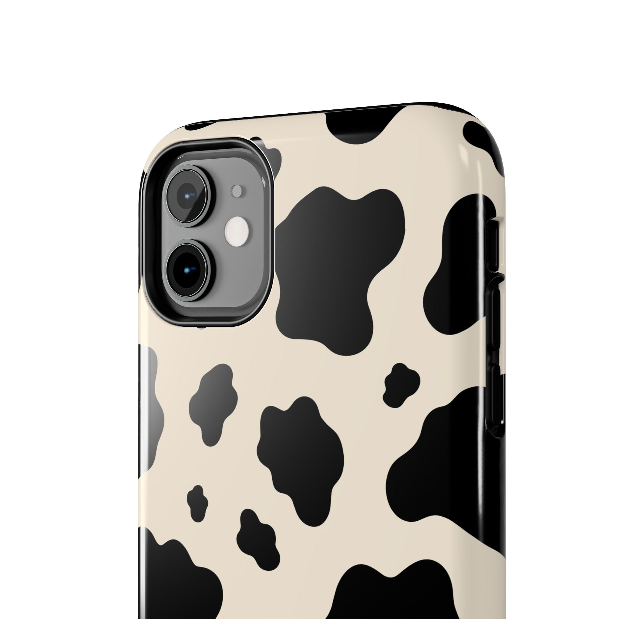 Cream Cow | Black & Cream Cow Print Phone Case