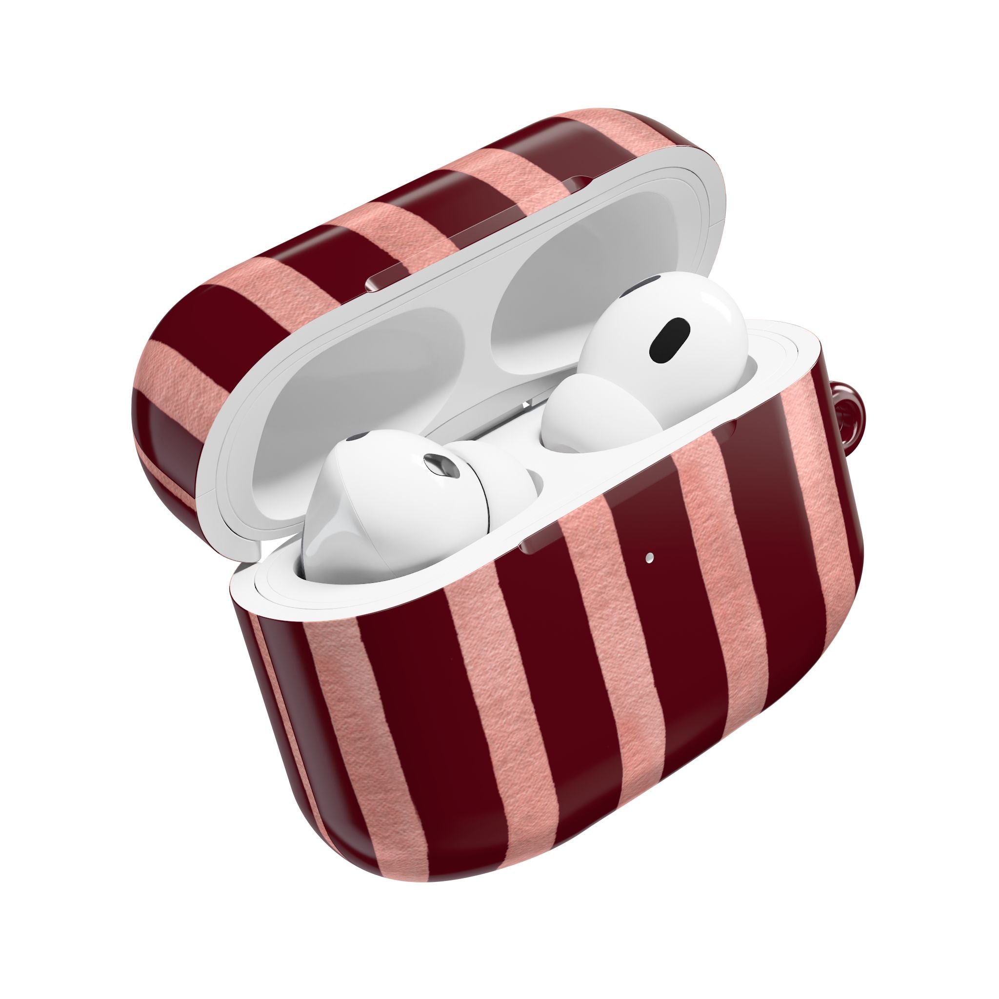 Blush Column | Burgundy & Soft Pink Stripe AirPods Case