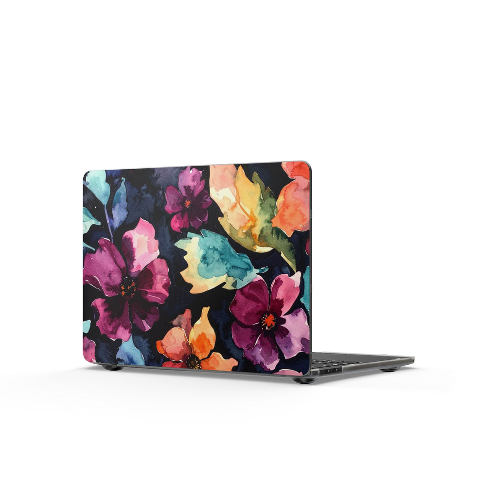 Midnight Petals | Moody Watercolor Floral Laptop Sleeve