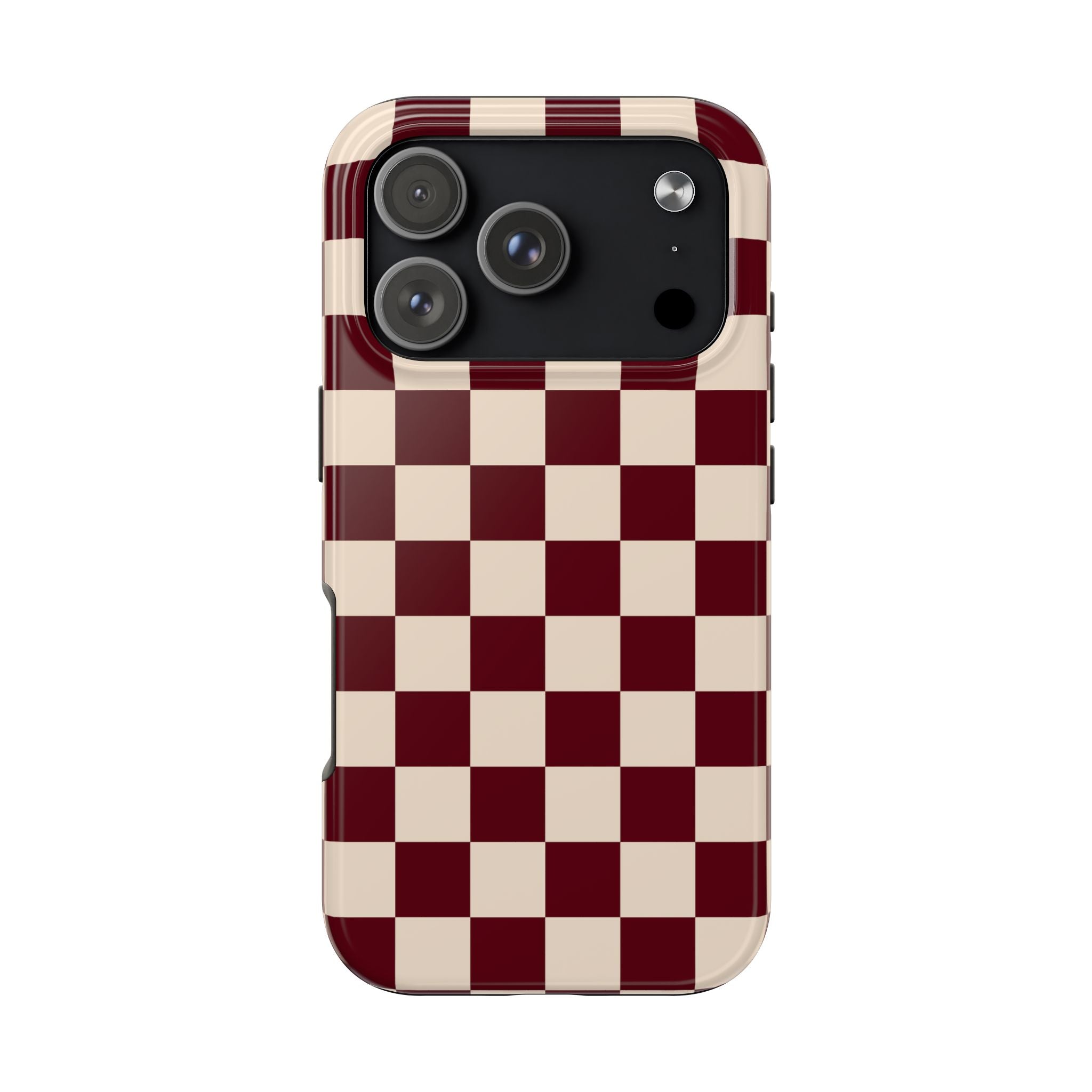 Parlor Check | Burgundy & Cream Checker Phone Case