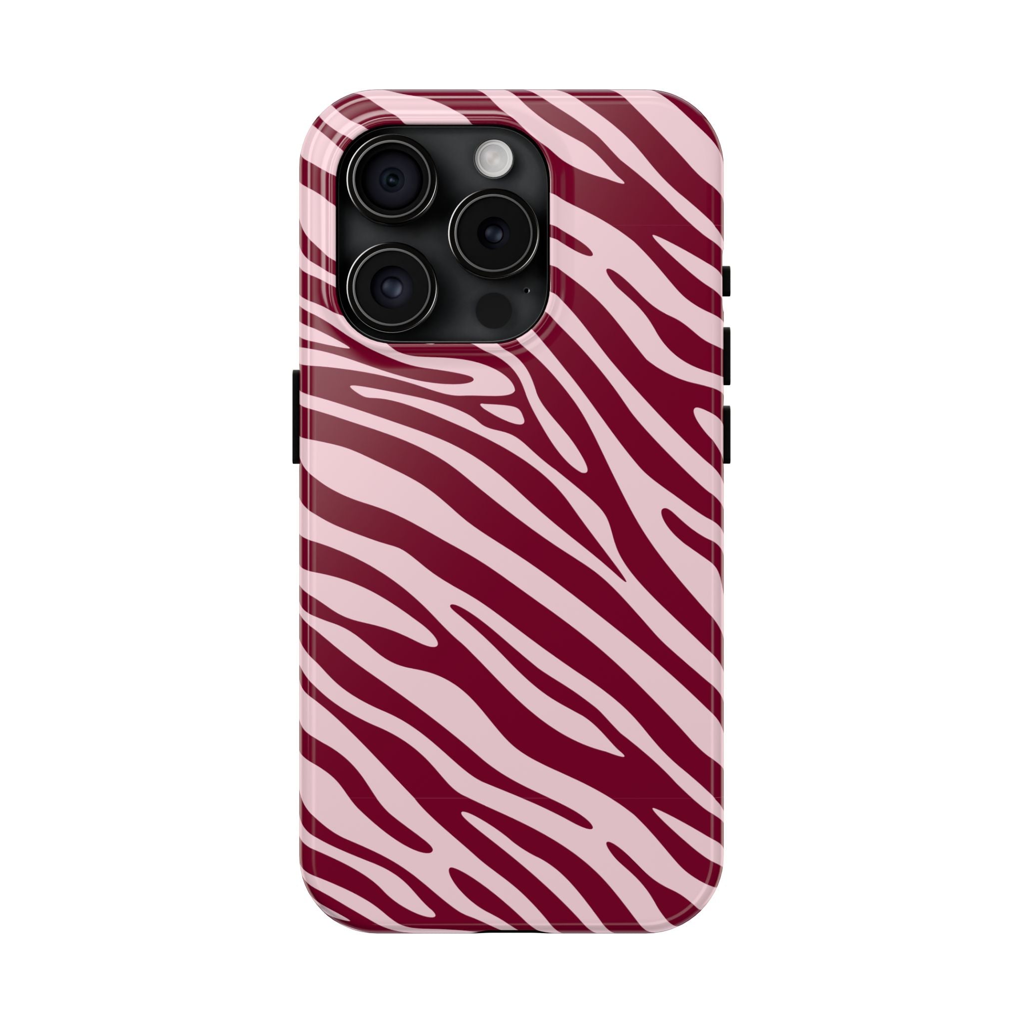 Velvet Zebra | Burgundy Zebra Print Tough Phone Case