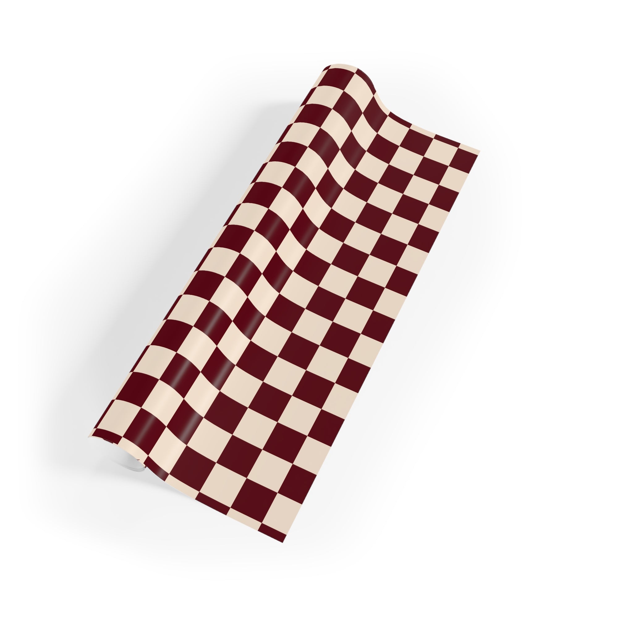 Parlor Check | Burgundy & Cream Checker Wrapping Paper