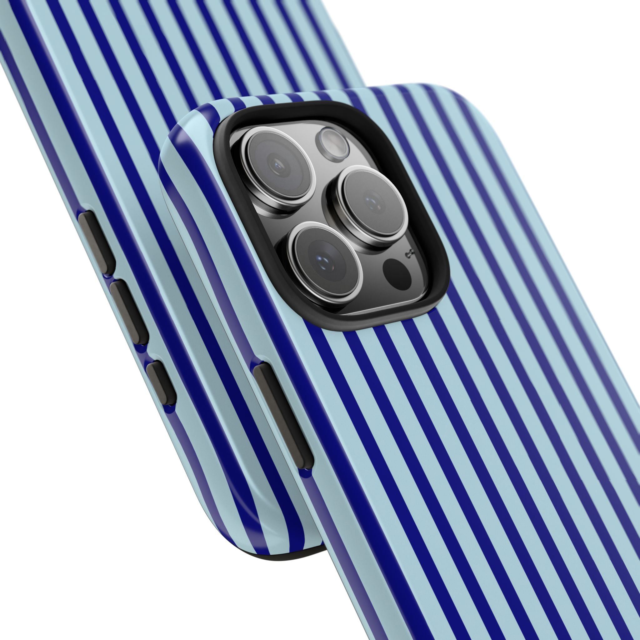 Maroon & Blush Striped Tough Phone Case — Durable Protective iPhone Cover
