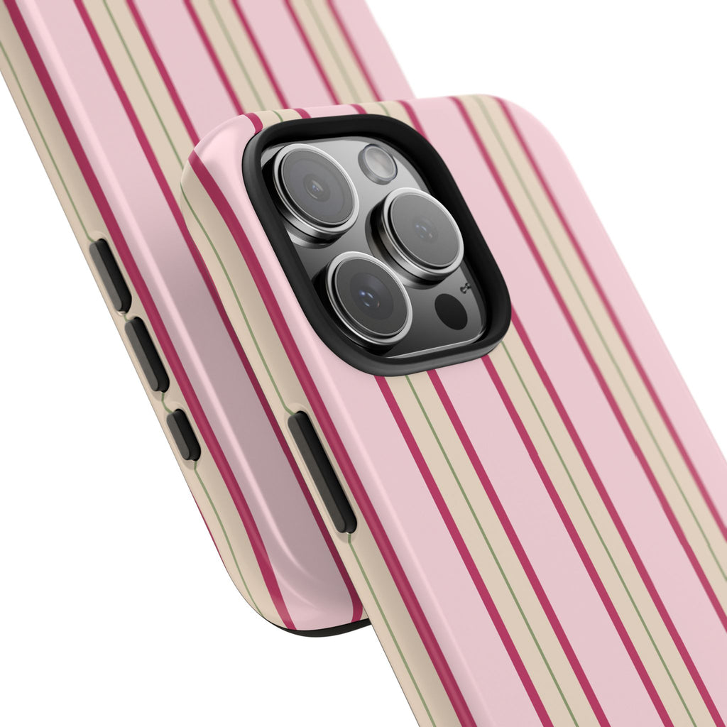 Blush Column | Pink & Burgundy Stripe Tough Phone Case