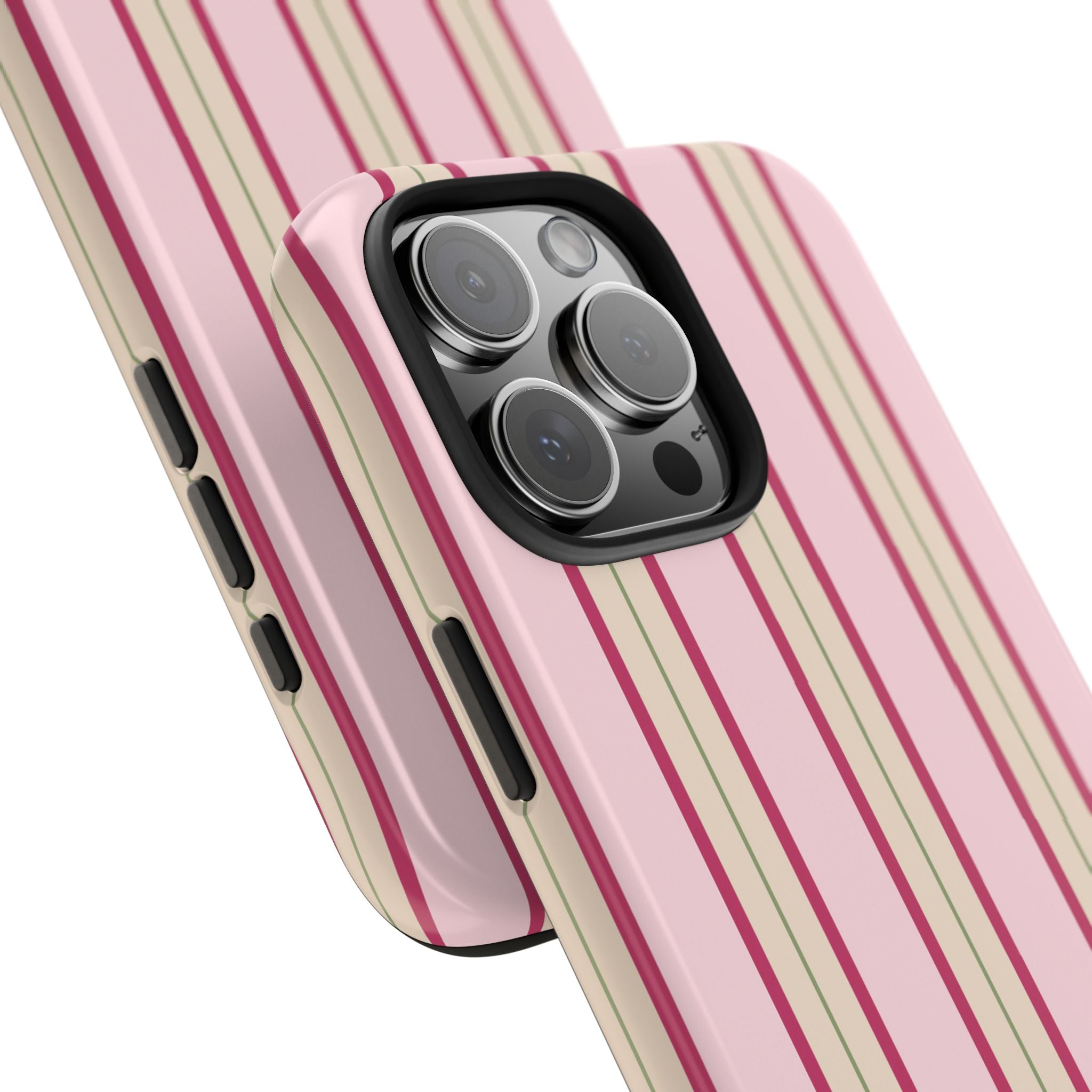 Blush Column | Pink & Burgundy Stripe Tough Phone Case