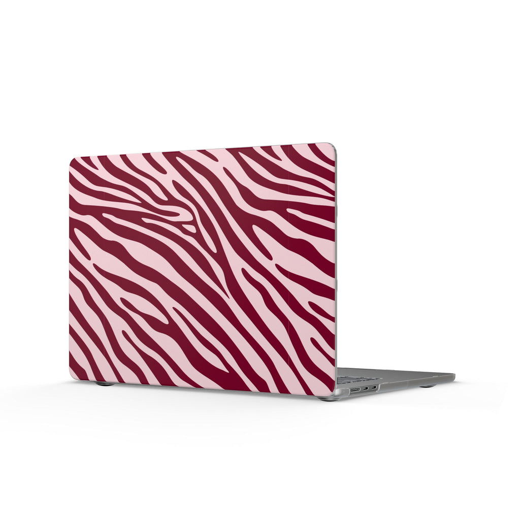 Velvet Zebra | Burgundy Zebra Print Laptop Sleeve