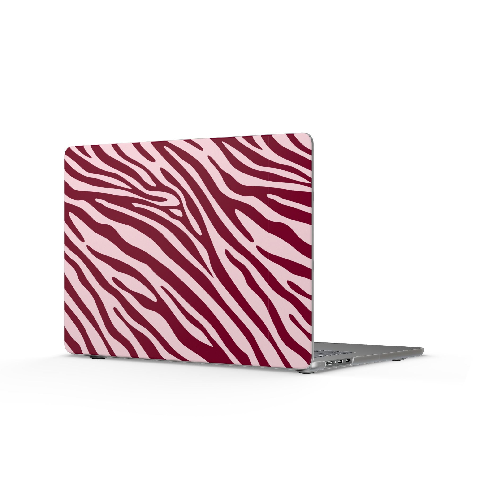 Velvet Zebra | Burgundy Zebra Print Laptop Sleeve