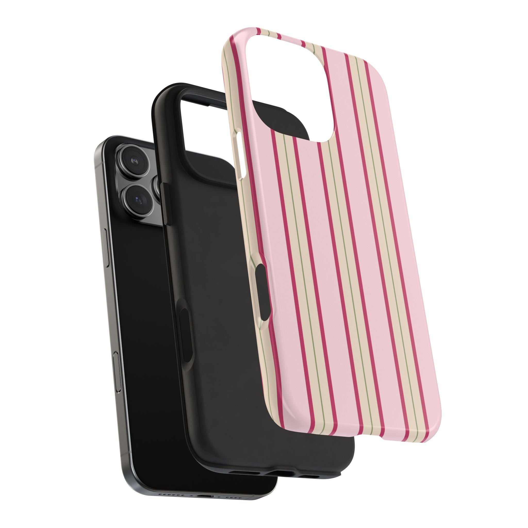 Blush Column | Pink & Burgundy Stripe Tough Phone Case