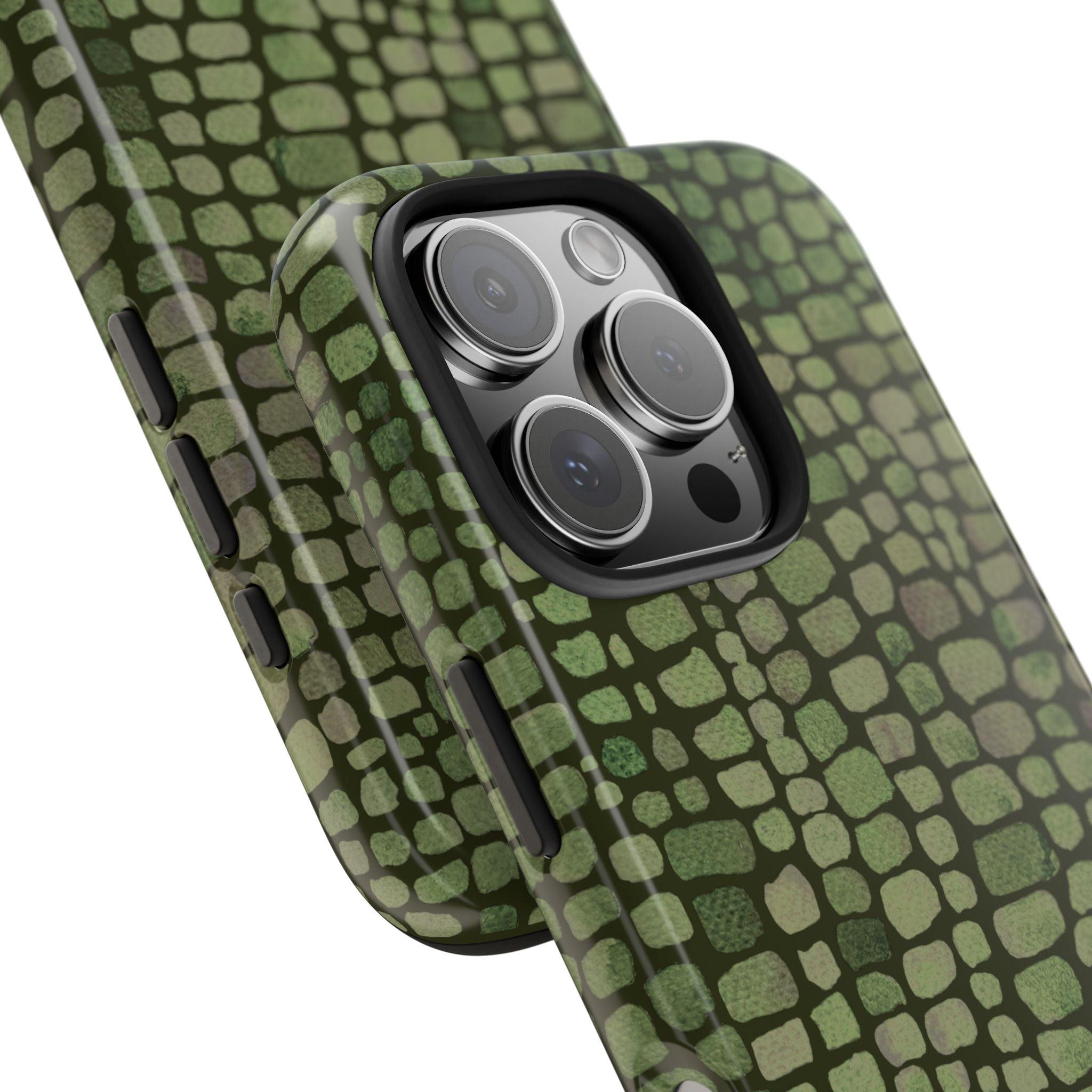 Olive Emboss | Olive & Sage Snakeskin Print Phone Case