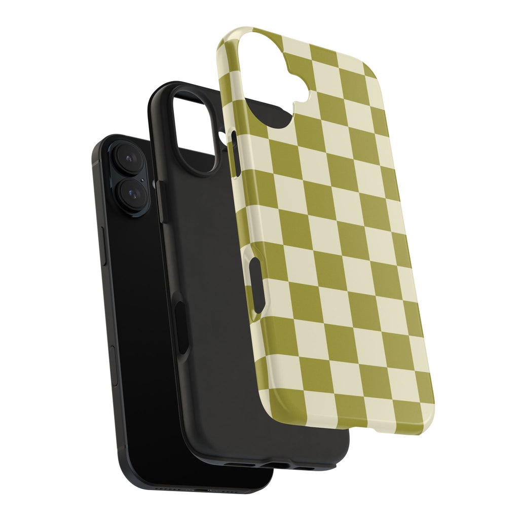 Maroon & Blush Striped Tough Phone Case — Durable Protective iPhone Cover