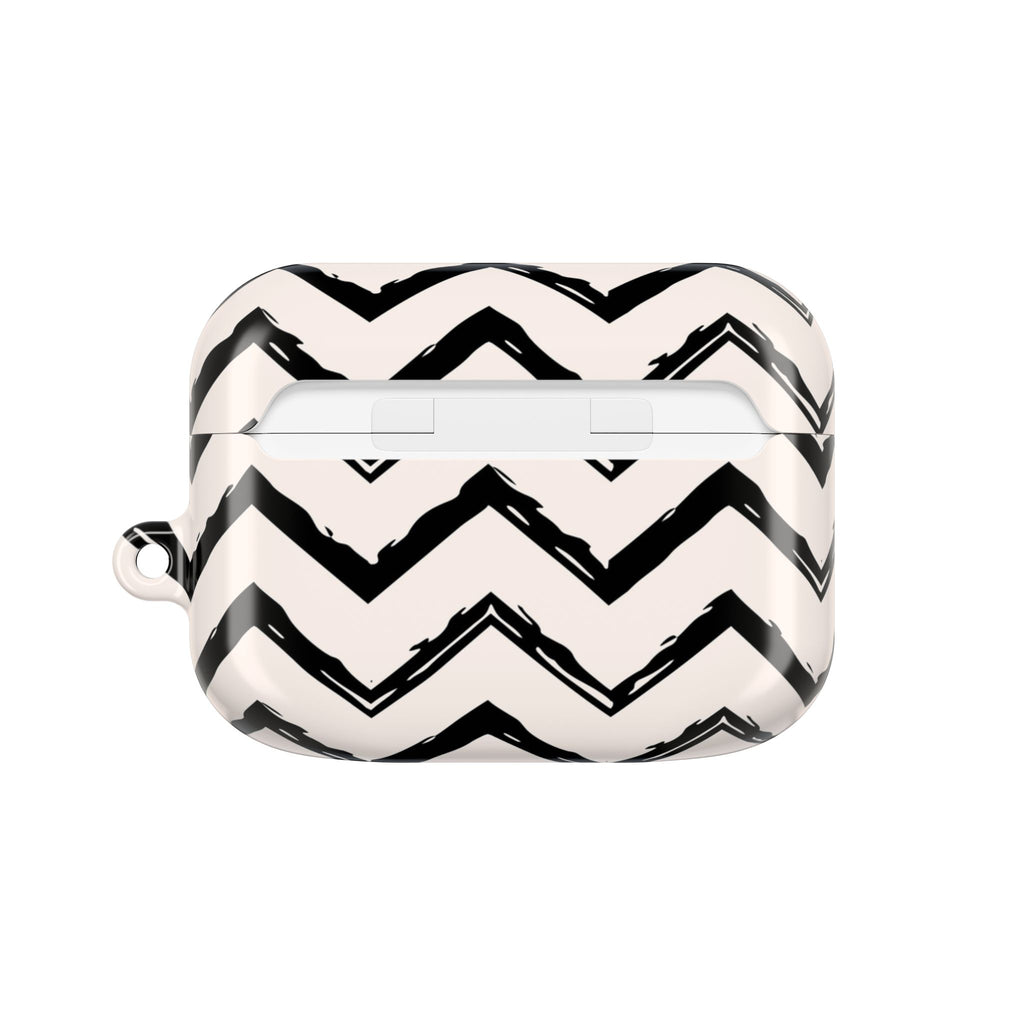 Zig Zag Edit | Black & Cream Chevron AirPods Case
