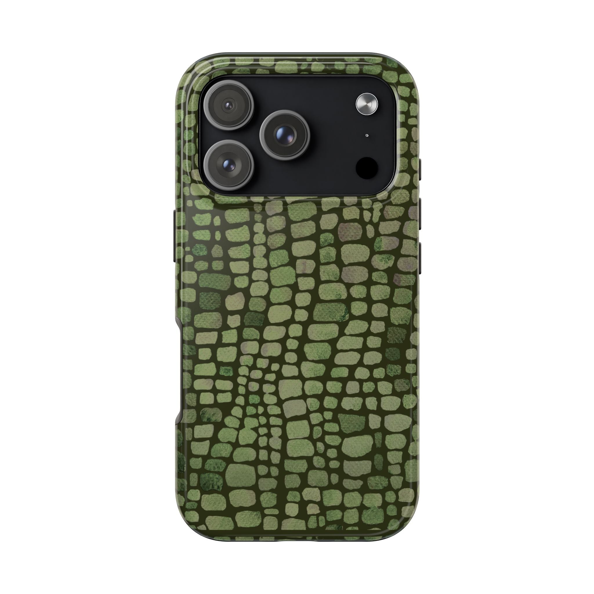 Olive Emboss | Olive & Sage Snakeskin Print Phone Case