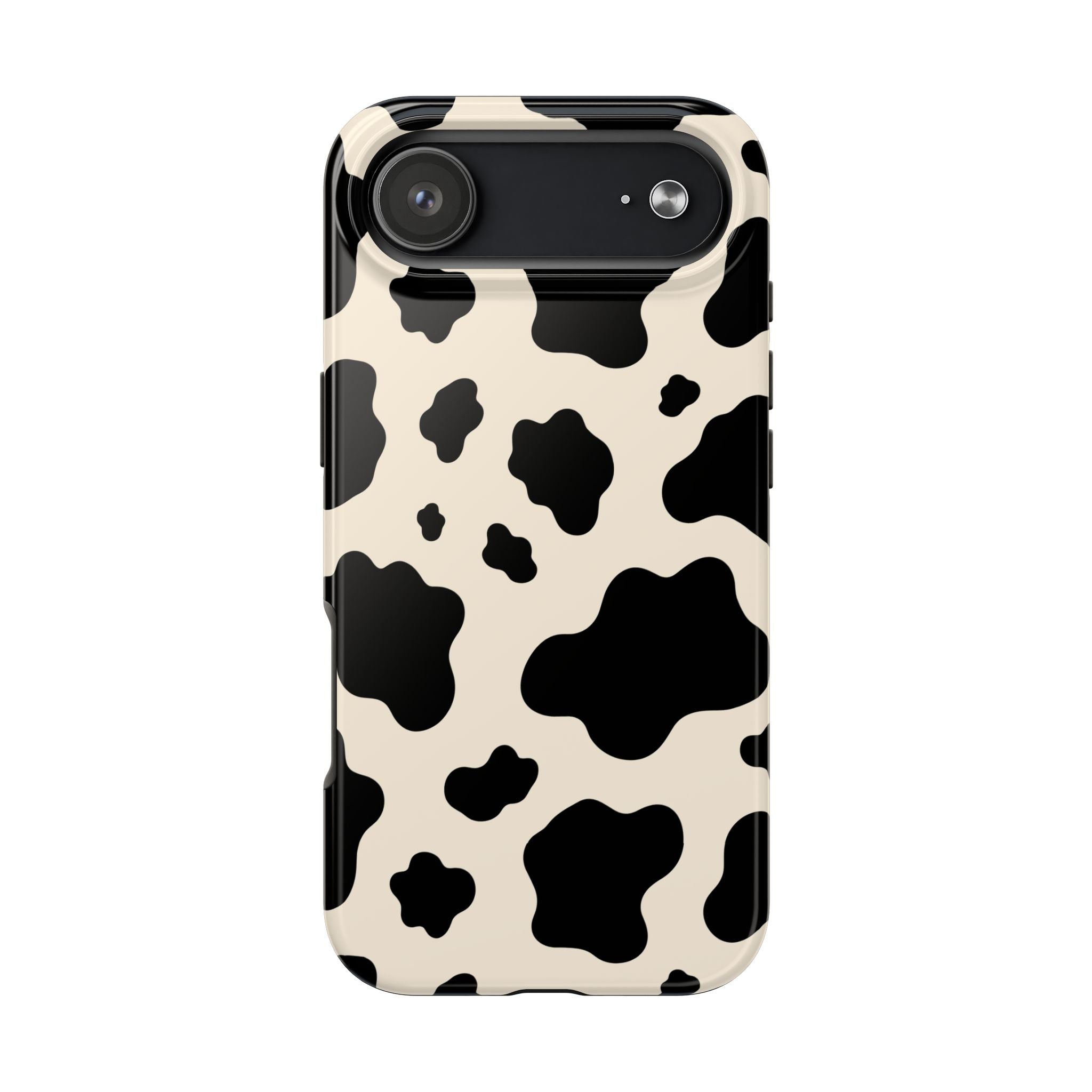 Cream Cow | Black & Cream Cow Print Phone Case