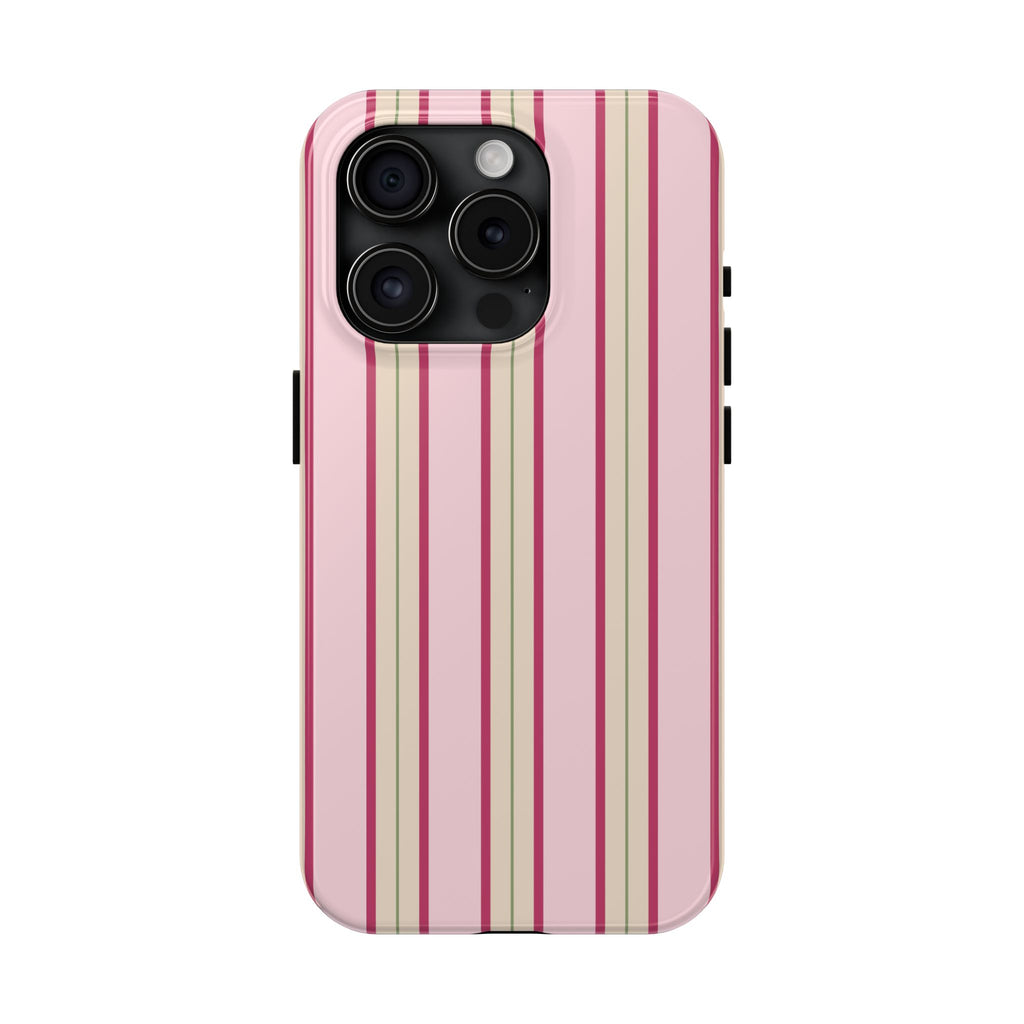 Blush Column | Pink & Burgundy Stripe Tough Phone Case
