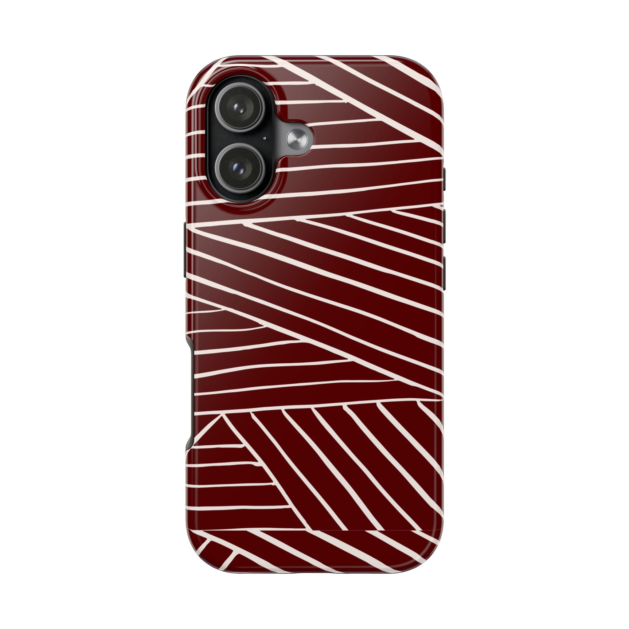 Crimson Form | Burgundy Abstract Stripe Phone Case