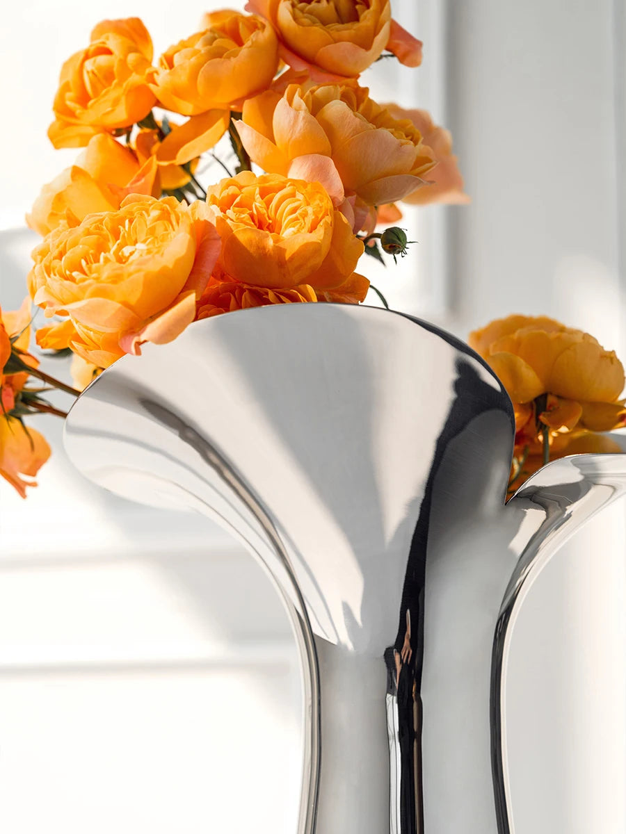 Nordic Stainless Steel Vase – Collection Exclusive | Subtle Sculpted Ambience For Gifting