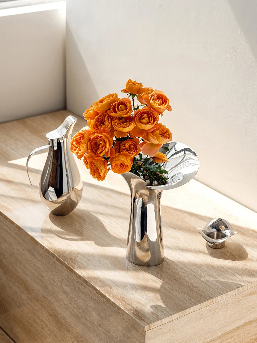 Nordic Stainless Steel Vase – Collection Exclusive | Subtle Sculpted Ambience For Gifting