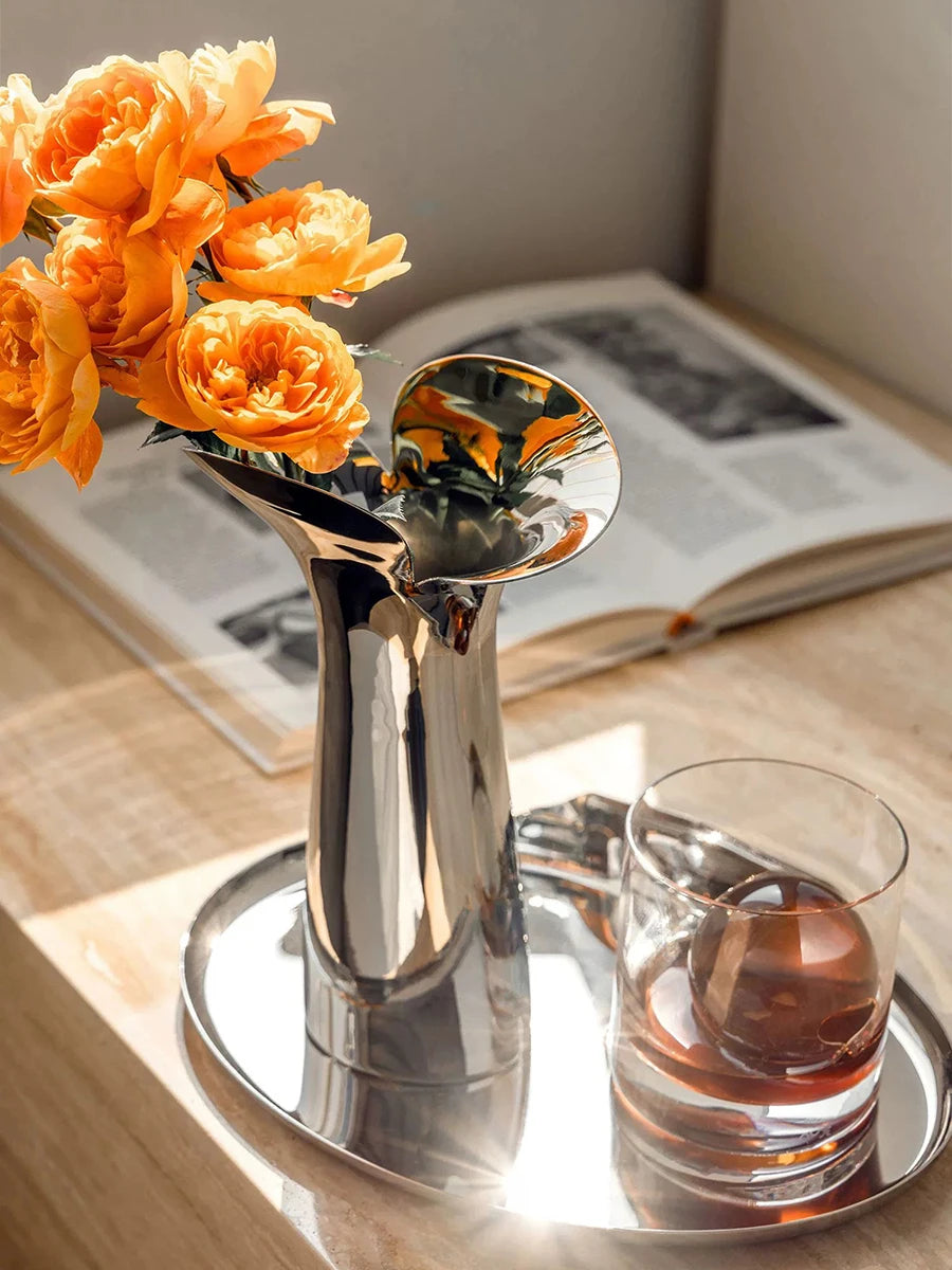 Nordic Stainless Steel Vase – Collection Exclusive | Subtle Sculpted Ambience For Gifting