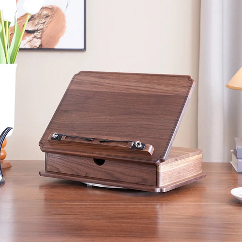 Adjustable Drawer Style Reading Bookshelf – Walnut Wood | A Quiet, Thoughtful Moment