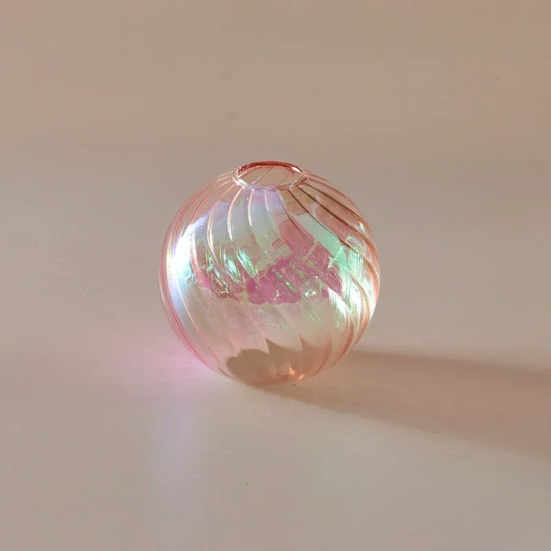 Iridescent Crystal Glass Ball Vase – Crystal Glass | A Luminous Centerpiece For Gifting