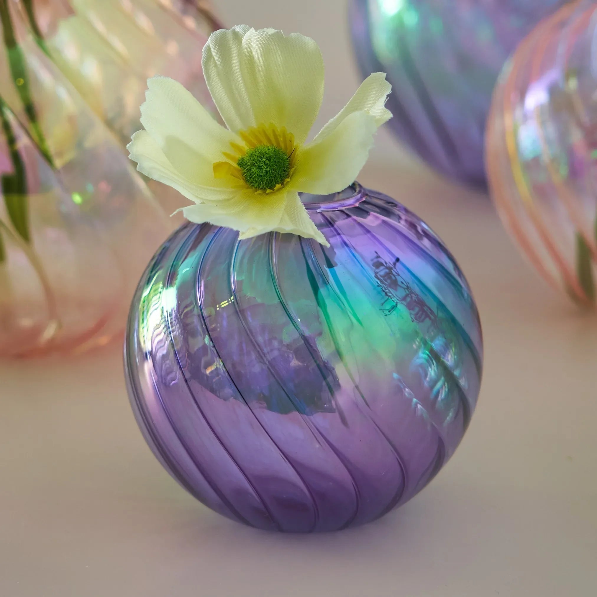 Iridescent Crystal Glass Ball Vase – Crystal Glass | A Luminous Centerpiece For Gifting