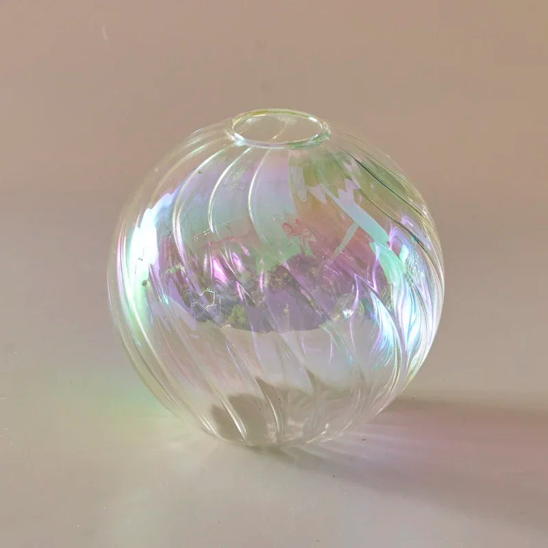 Iridescent Crystal Glass Ball Vase – Crystal Glass | A Luminous Centerpiece For Gifting