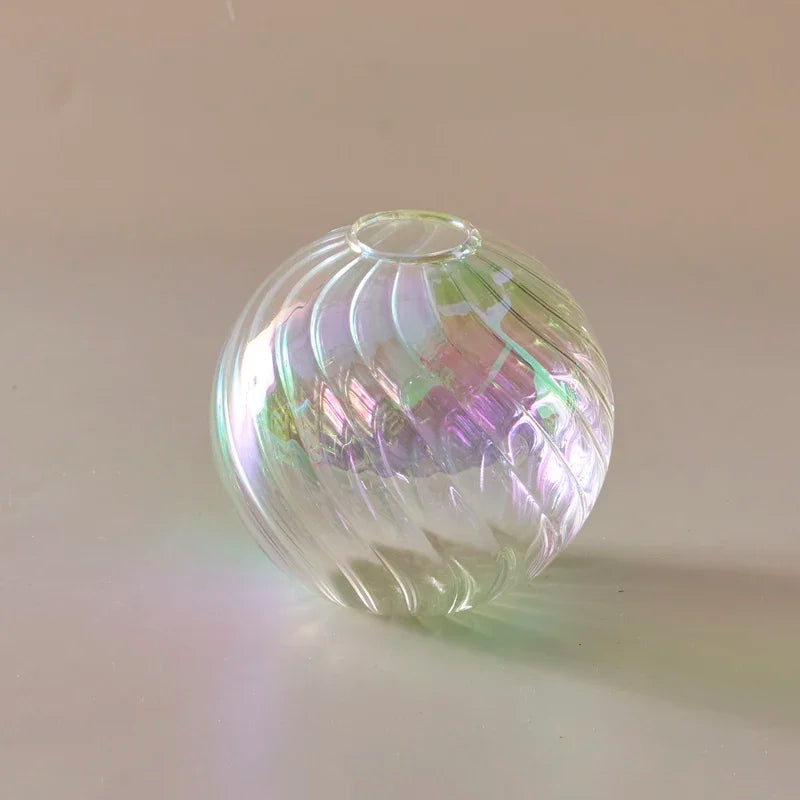 Iridescent Crystal Glass Ball Vase – Crystal Glass | A Luminous Centerpiece For Gifting