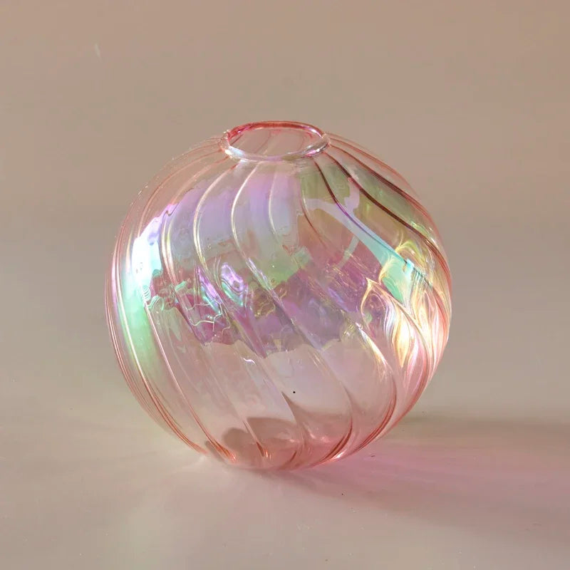 Iridescent Crystal Glass Ball Vase – Crystal Glass | A Luminous Centerpiece For Gifting