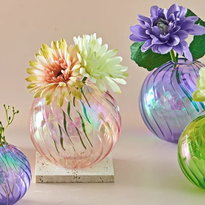 Iridescent Crystal Glass Ball Vase – Crystal Glass | A Luminous Centerpiece For Gifting