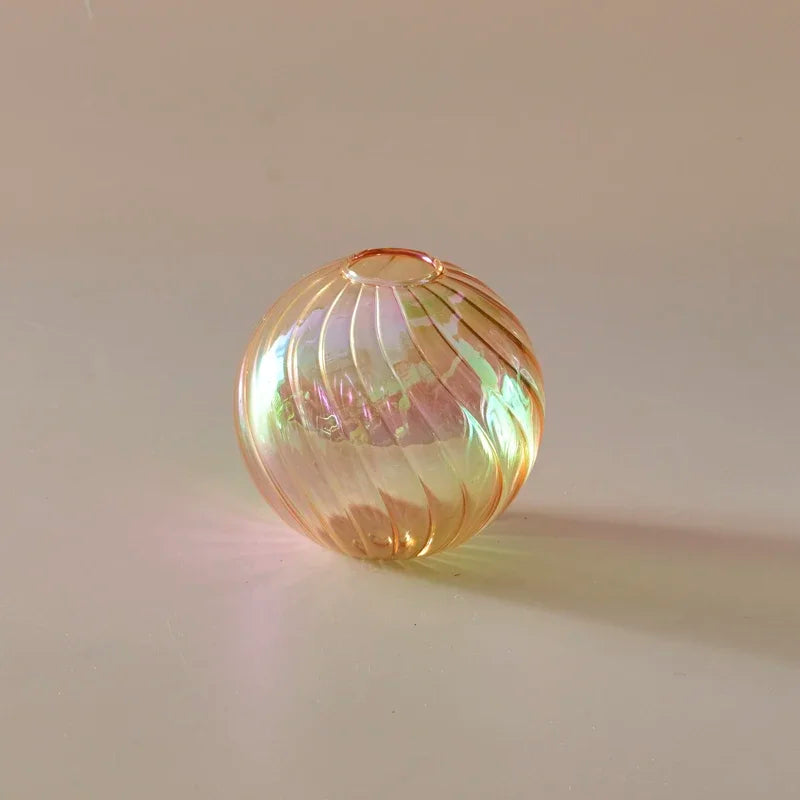 Iridescent Crystal Glass Ball Vase – Crystal Glass | A Luminous Centerpiece For Gifting