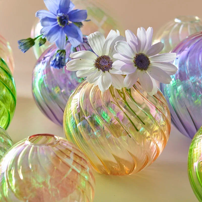 Iridescent Crystal Glass Ball Vase – Crystal Glass | A Luminous Centerpiece For Gifting