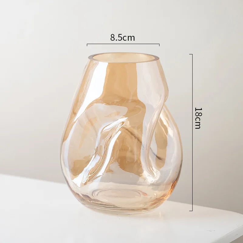 Nordic Light Stained Glass Vase – Irregular Silhouette | Soft Light, Quiet Glow Everyday