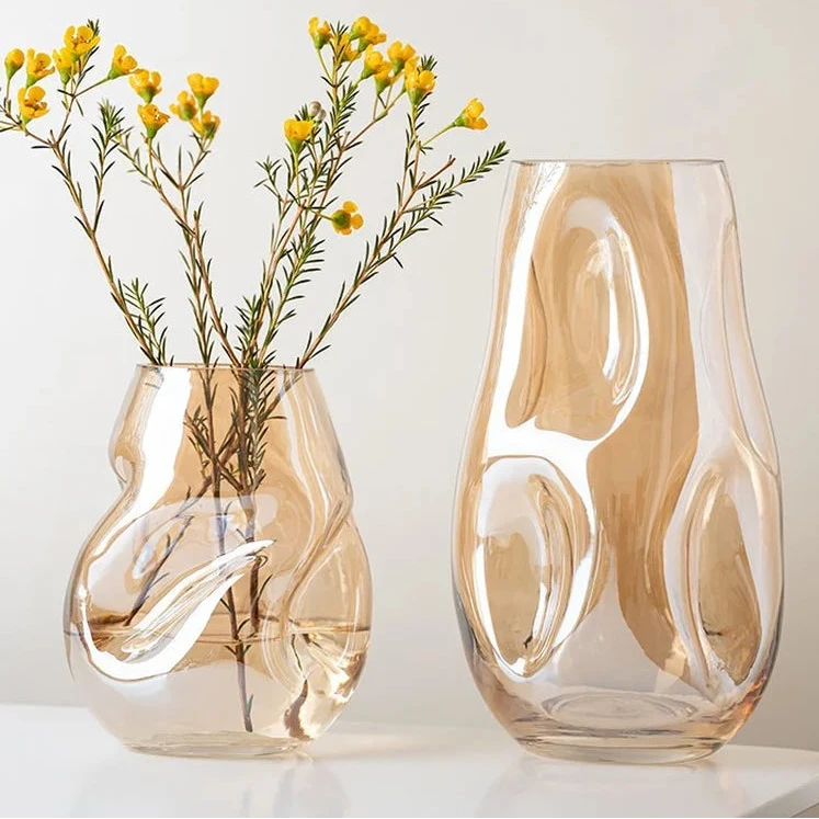 Nordic Light Stained Glass Vase – Irregular Silhouette | Soft Light, Quiet Glow Everyday
