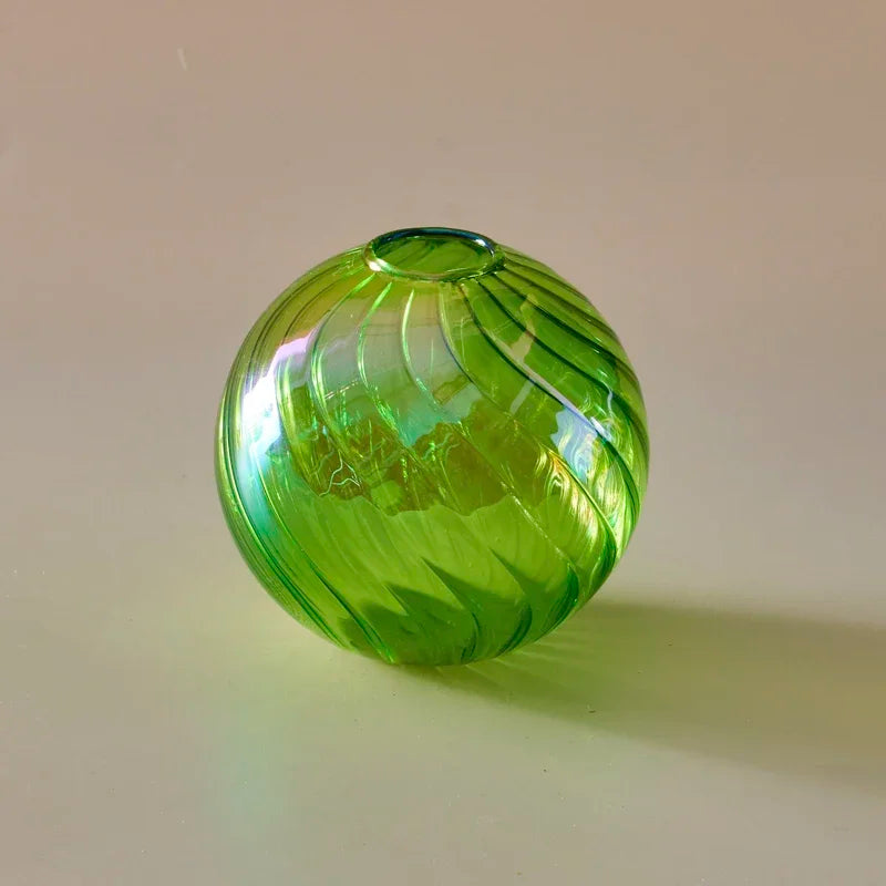 Iridescent Crystal Glass Ball Vase – Crystal Glass | A Luminous Centerpiece For Gifting