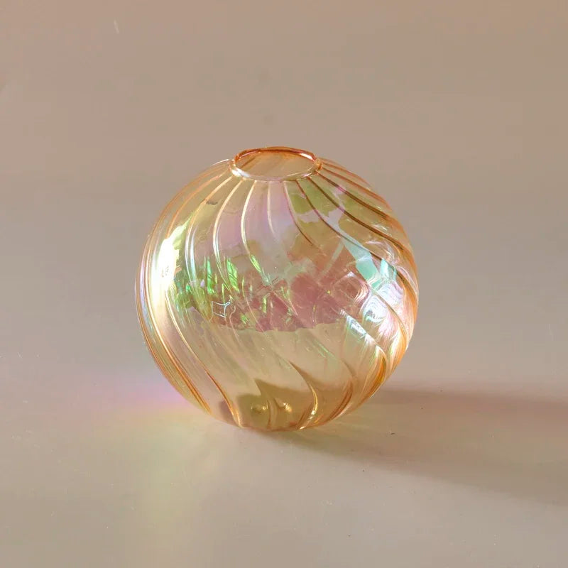 Iridescent Crystal Glass Ball Vase – Crystal Glass | A Luminous Centerpiece For Gifting
