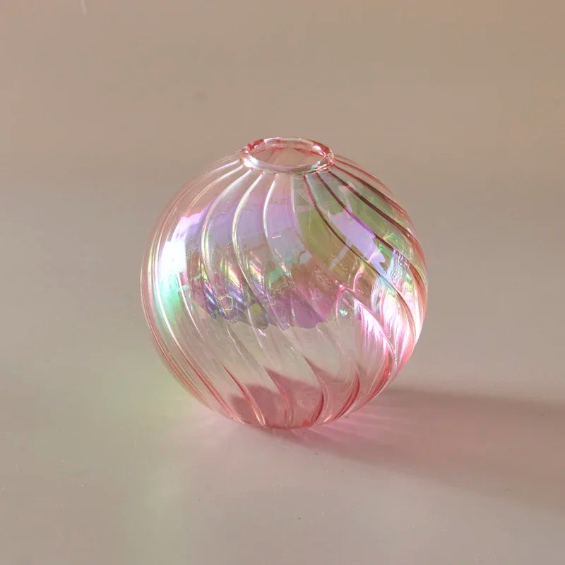 Iridescent Crystal Glass Ball Vase – Crystal Glass | A Luminous Centerpiece For Gifting