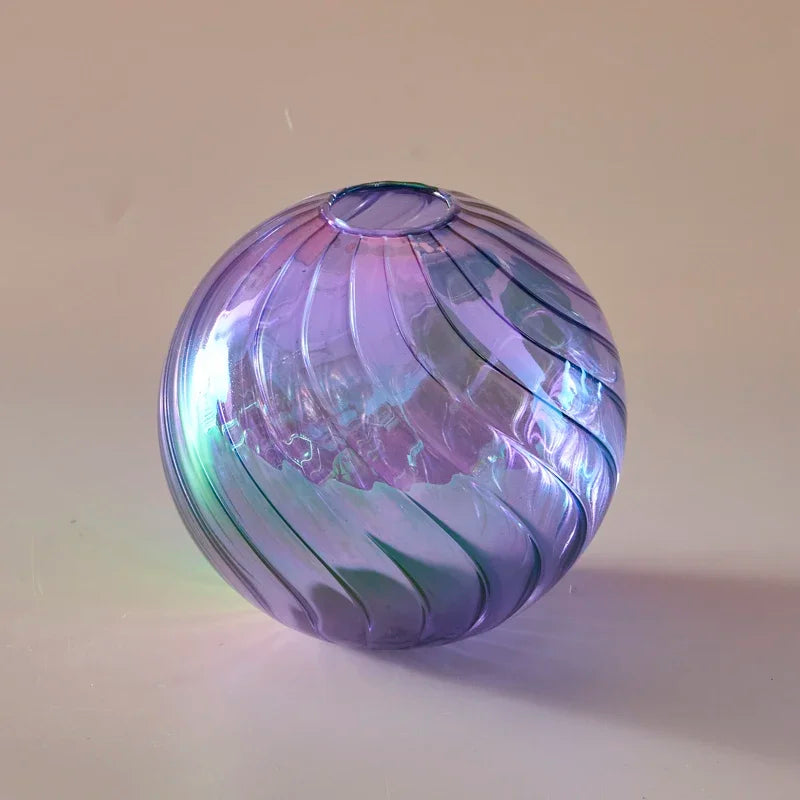 Iridescent Crystal Glass Ball Vase – Crystal Glass | A Luminous Centerpiece For Gifting