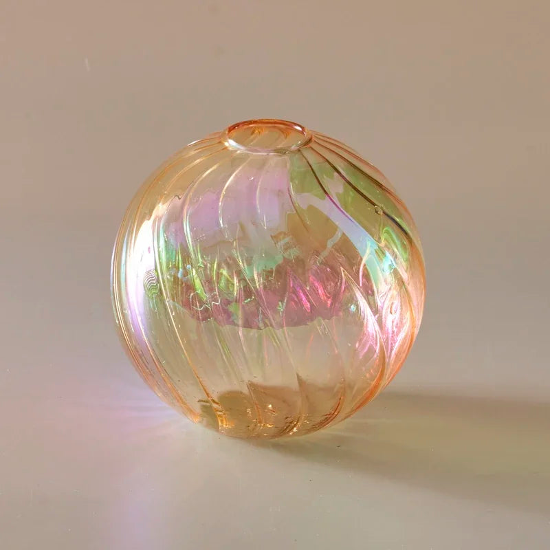 Iridescent Crystal Glass Ball Vase – Crystal Glass | A Luminous Centerpiece For Gifting