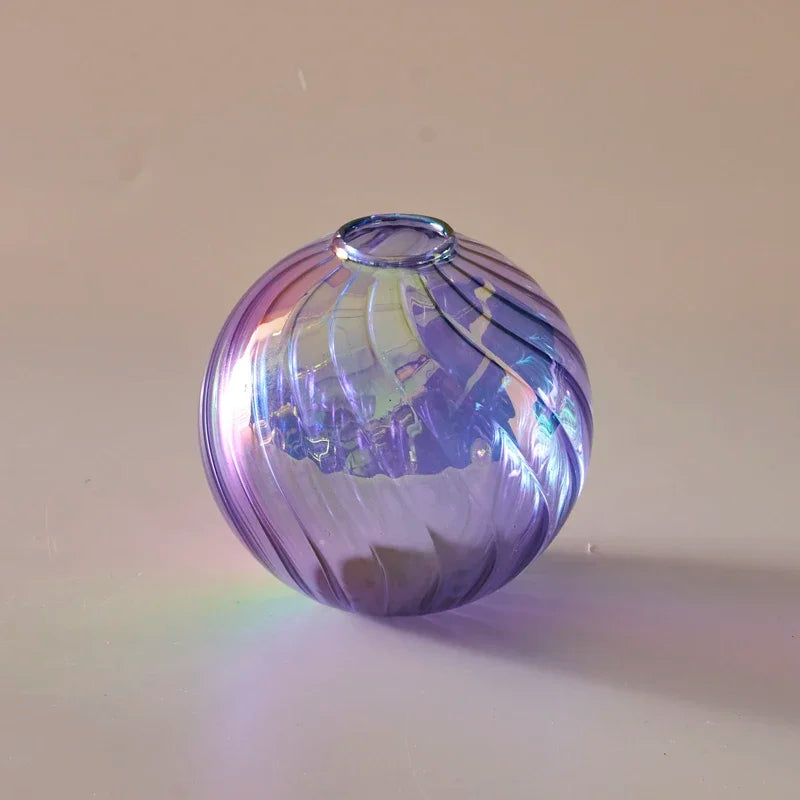 Iridescent Crystal Glass Ball Vase – Crystal Glass | A Luminous Centerpiece For Gifting